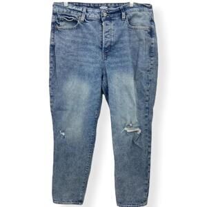 Old Navy Button Fly Jeans Size 14 OG Straight High Rise Medium Wash